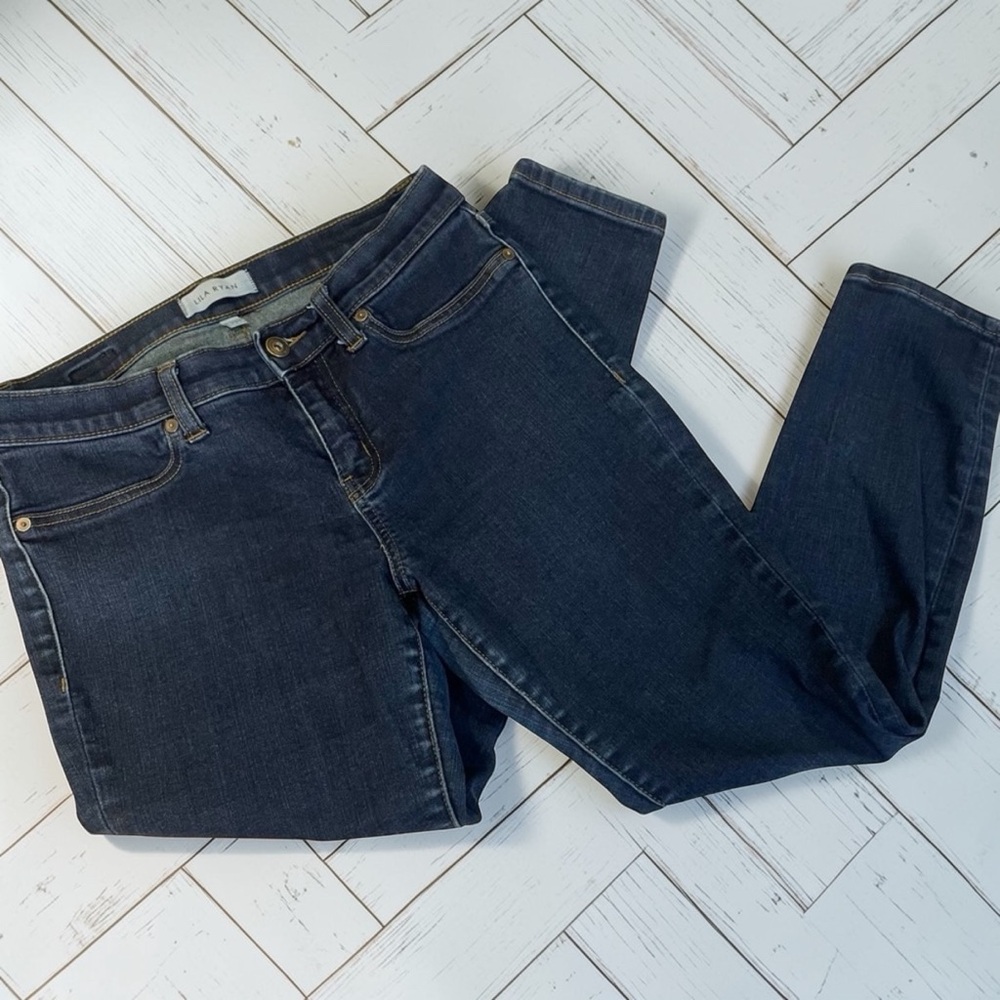Lila Ryan Skinny Jeans Dark Wash Petite Mid Rise Stretch 29P Classic